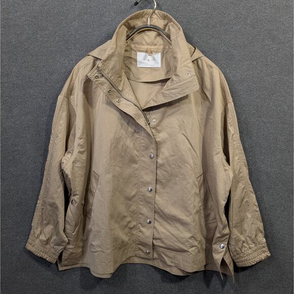 Lou & Grey Modern Anorak Rain Jacket Womens XXL Oversized Fit Full Zip Khaki - Picture 1 of 11